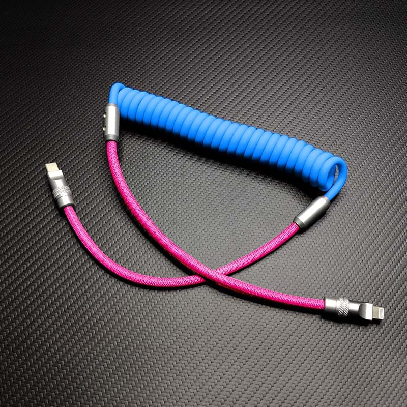 "Colorblock Chubby" Spring Braided Silicone Charge Cable