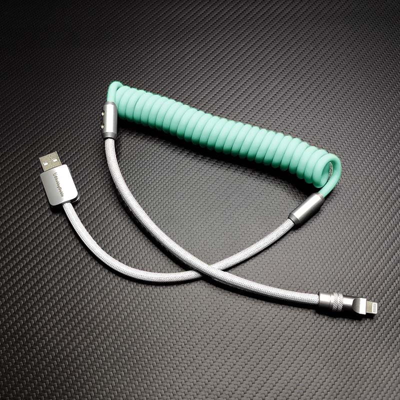 "Colorblock Chubby" Spring Braided Silicone Charge Cable