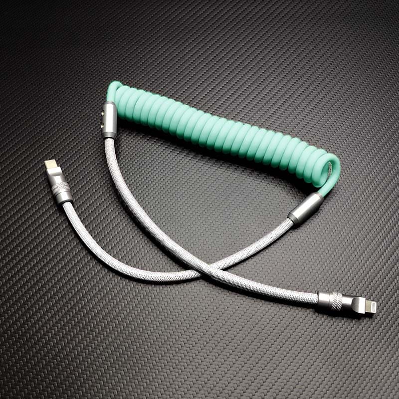 "Colorblock Chubby" Spring Braided Silicone Charge Cable