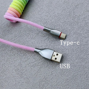 "Chubby" USB To Type C Spring Keyboard Cable