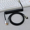 "Chubby" USB To Type C Spring Keyboard Cable - Black