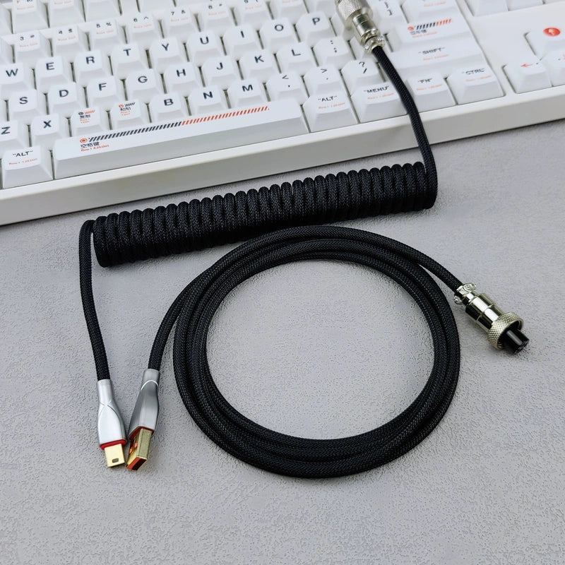 "Chubby" USB To Type C Spring Keyboard Cable