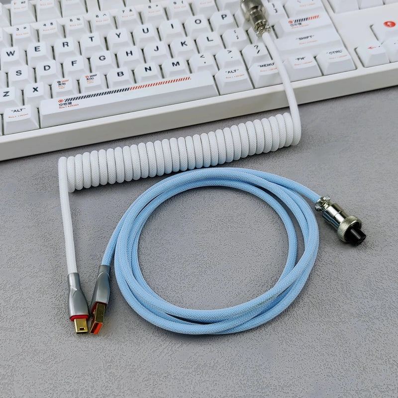 "Chubby" USB To Type C Spring Keyboard Cable