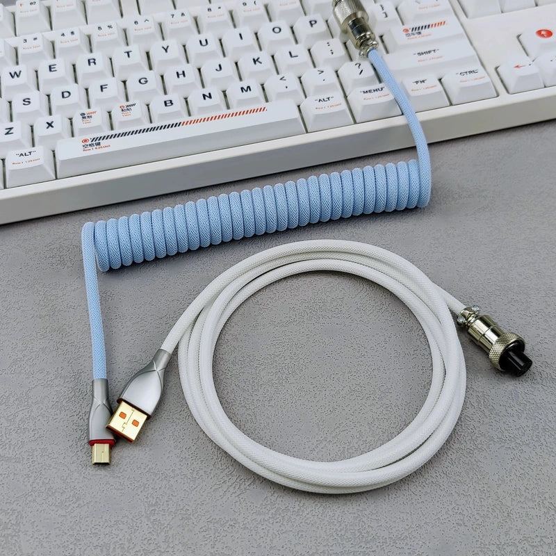 "Chubby" USB To Type C Spring Keyboard Cable