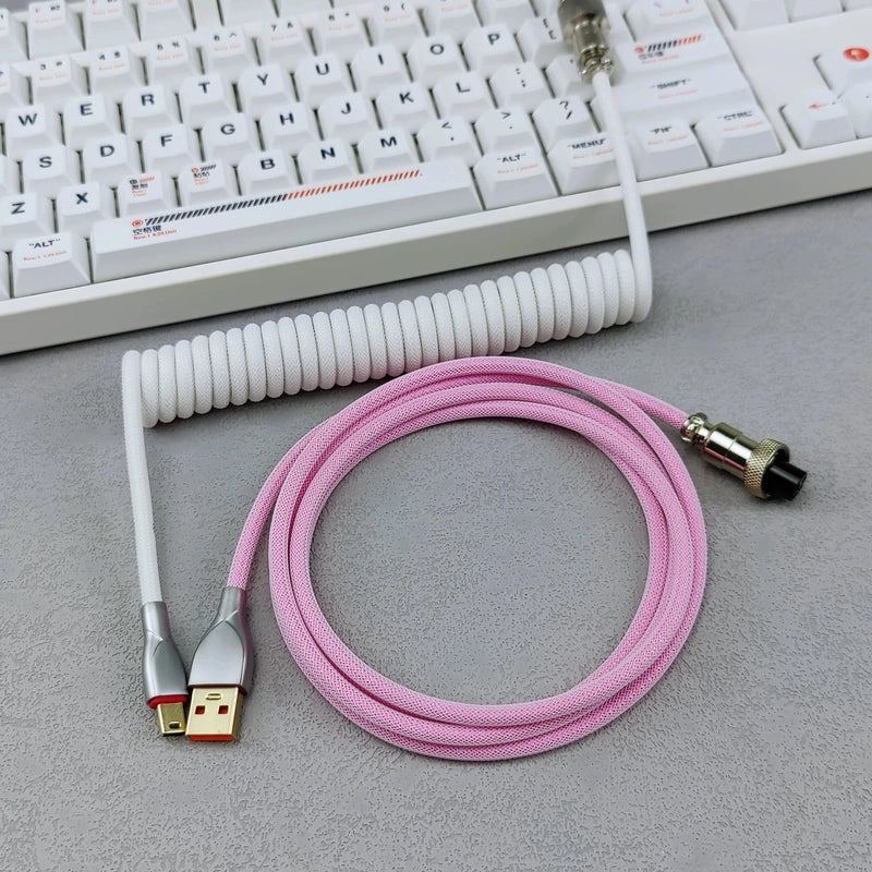 "Chubby" USB To Type C Spring Keyboard Cable