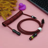 "Chubby" USB To Type C Spring Keyboard Cable - Dark Red