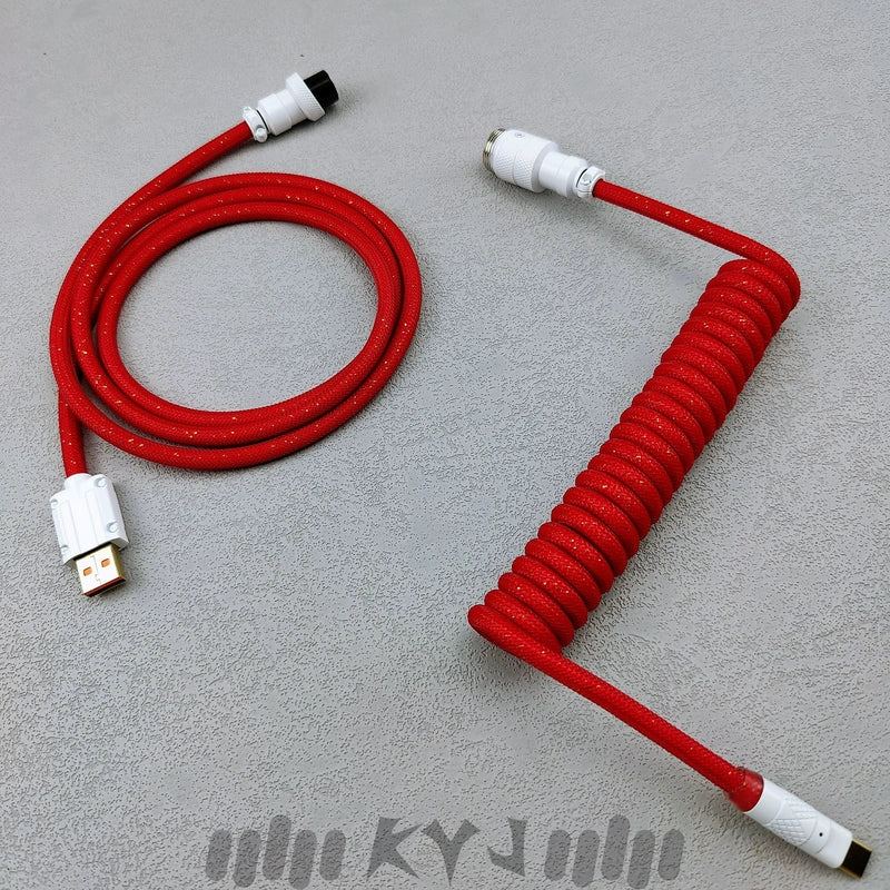 "Chubby" USB To Type C Spring Keyboard Cable