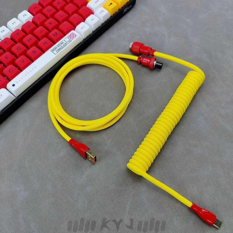 "Chubby" USB To Type C Spring Keyboard Cable