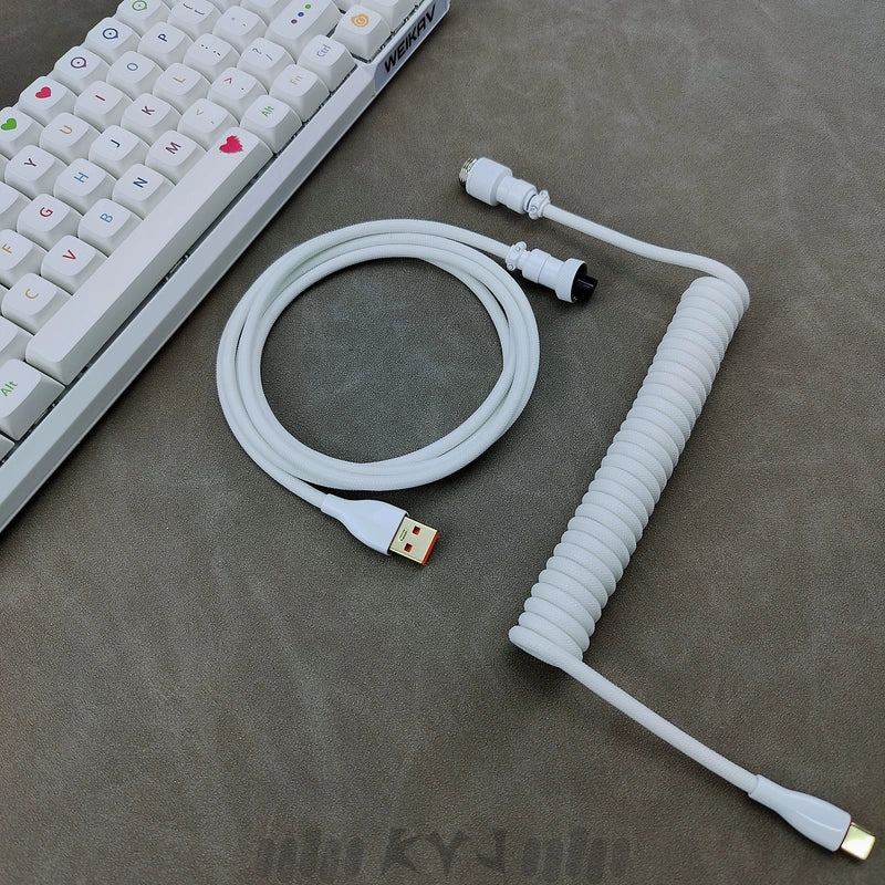 "Chubby" USB To Type C Spring Keyboard Cable