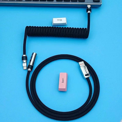 "Chubby" USB To Type C Spring Keyboard Cable