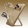 ChubbyArmor LiteGo - Ultra-Thin Metal Bumper Case With Lens Protector & GripRing Phone Stand For iPhone 17 - Desert Gold