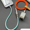 Colour-blocking Type-C Car Keyboard Charging Cable - Orange+Green