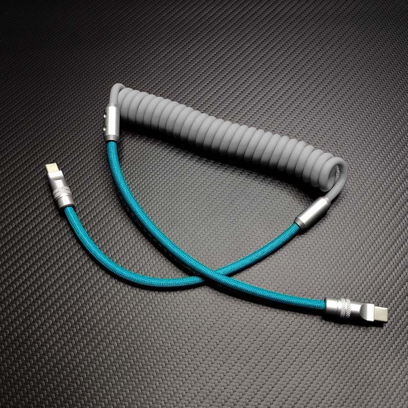 "Colorblock Chubby" Spring Braided Silicone Charge Cable