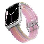 "Jelly Rainbow" Translucent Frosted Silicone D-Buckle Band For Apple Watch