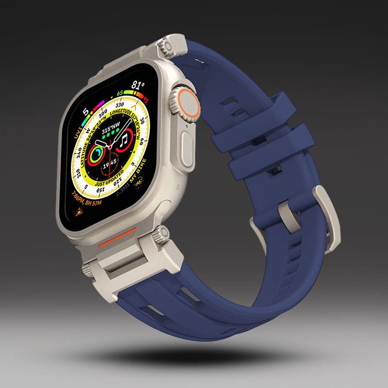 Mecha Dual Hole Silicone Band For Apple Watch