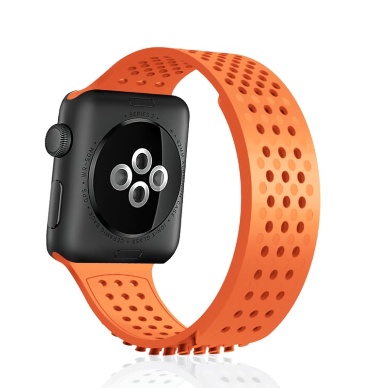 Multicolor Hole Silicone Breathable Watch Band For Apple Watch