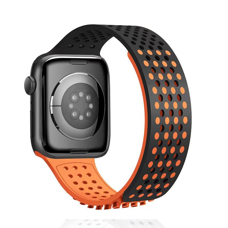 Multicolor Hole Silicone Breathable Watch Band For Apple Watch