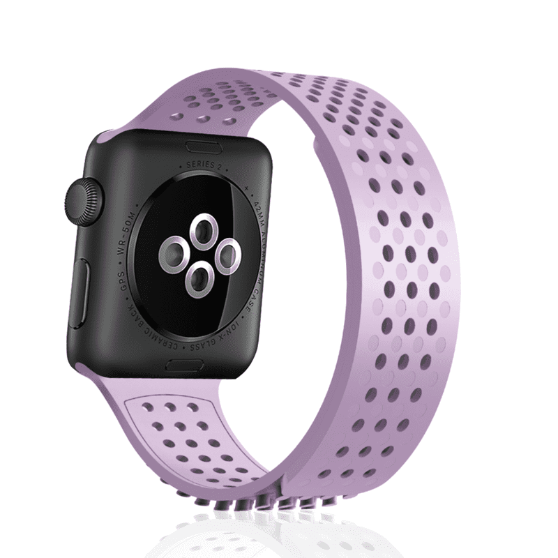 Multicolor Hole Silicone Breathable Watch Band For Apple Watch