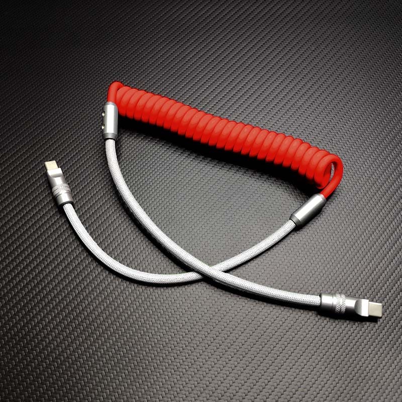 "Colorblock Chubby" Spring Braided Silicone Charge Cable