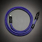 "Neon Chubby" 240W Braided Silver-Plated Fast Charging Cable