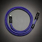 "Neon Chubby" 240W Braided Silver-Plated Fast Charging Cable