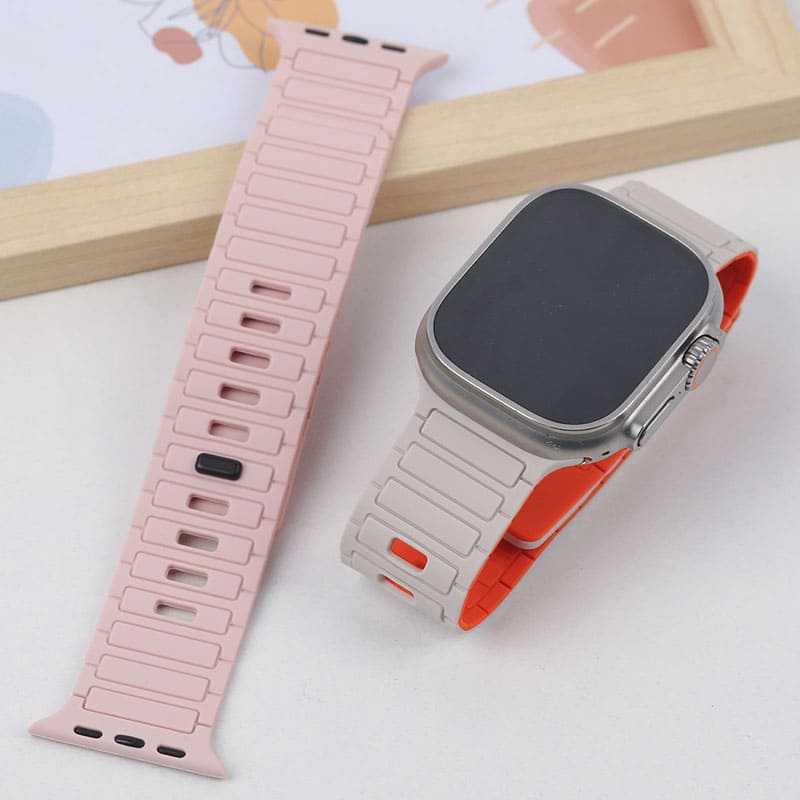 Two-Color Magnetic Silicone Watch Band For Apple Watch