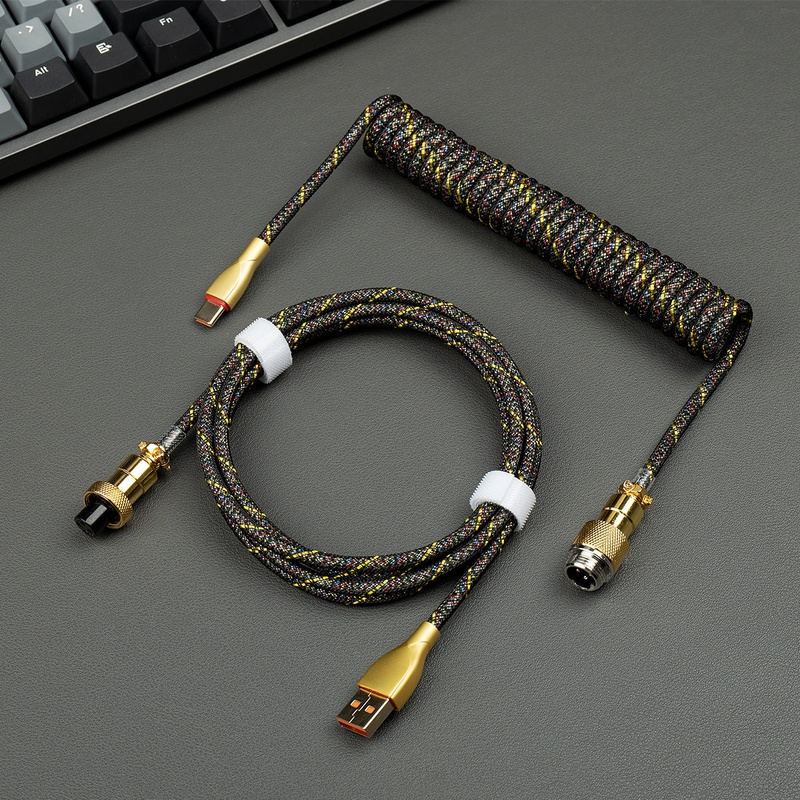 "Chubby" USB To Type C Spring Keyboard Cable