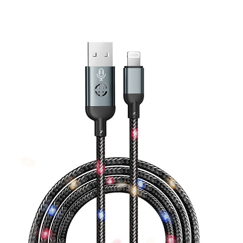 Voice-Controlled Flashing Light Cable - Syncs with Music & 480Mbps Transfer