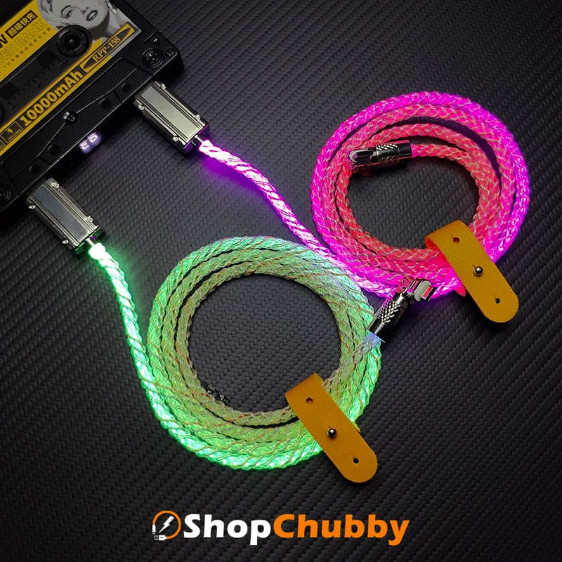 "Neon Spin" 180° Rotating RGB Charge Cable