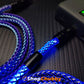 "Neon Chubby" 240W Braided Silver-Plated Fast Charging Cable