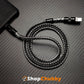 "Neon Chubby" 240W Braided Silver-Plated Fast Charging Cable