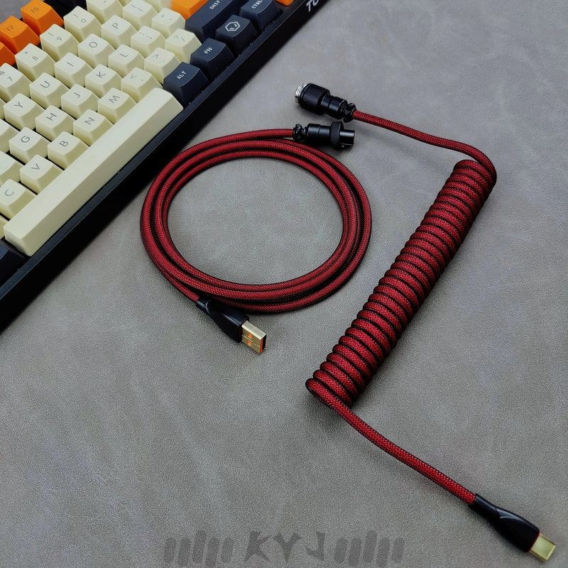 "Chubby" USB To Type C Spring Keyboard Cable