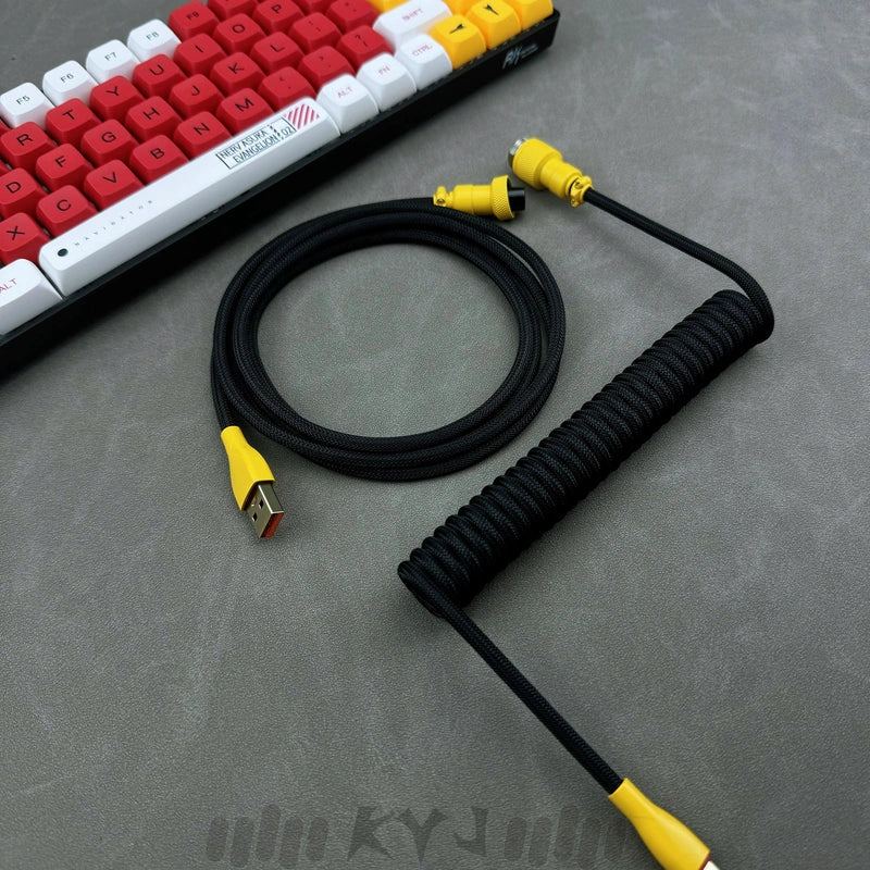 "Chubby" USB To Type C Spring Keyboard Cable