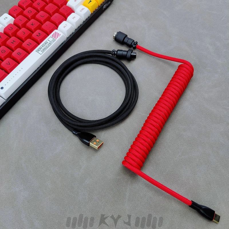 "Chubby" USB To Type C Spring Keyboard Cable