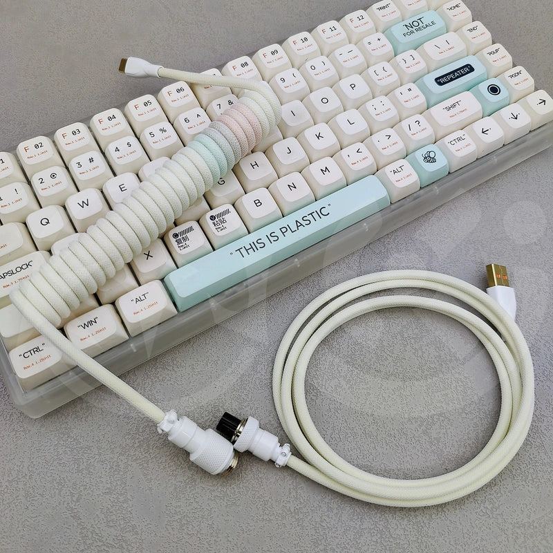 "Chubby" USB To Type C Spring Keyboard Cable