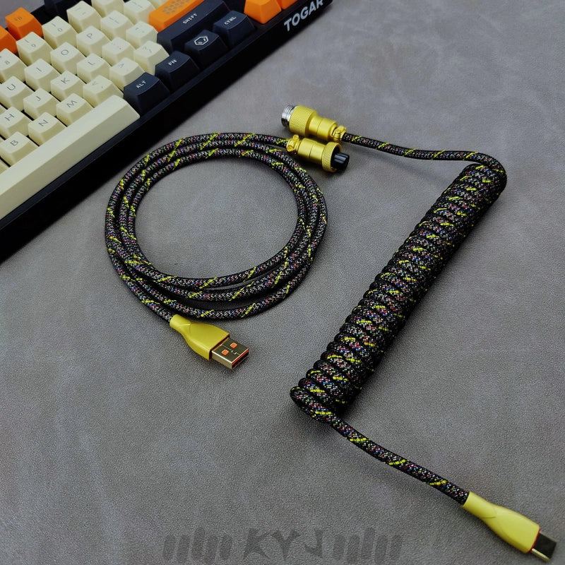 "Chubby" USB To Type C Spring Keyboard Cable