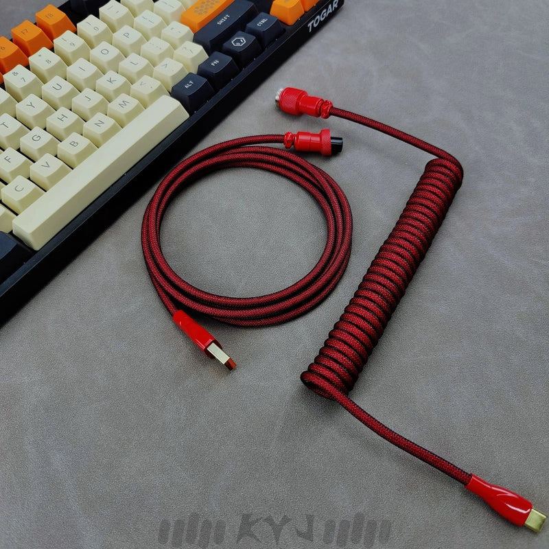 "Chubby" USB To Type C Spring Keyboard Cable