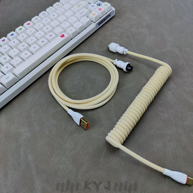 "Chubby" USB To Type C Spring Keyboard Cable