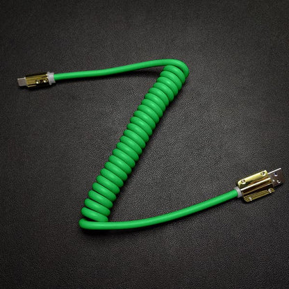 "Neon Chubby" Spring Charge Cable With Gold-plated Design