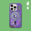 "Ultimate Protection" Magsafe iPhone Case and Grip Set with Mech Design - Purple Case+Grip